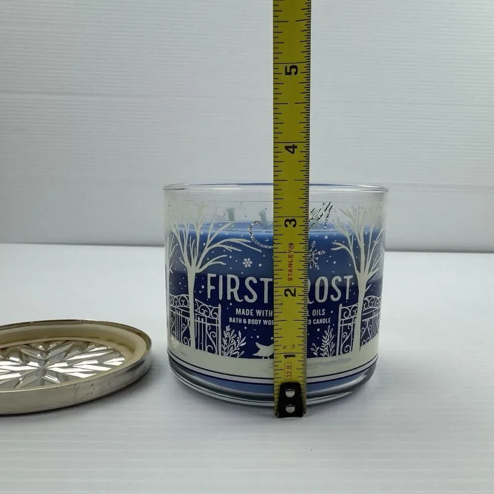 Bath & Body Works First Frost 3-Wick Scented Candle 14.5 oz Winter Blue - Picture 6 of 9